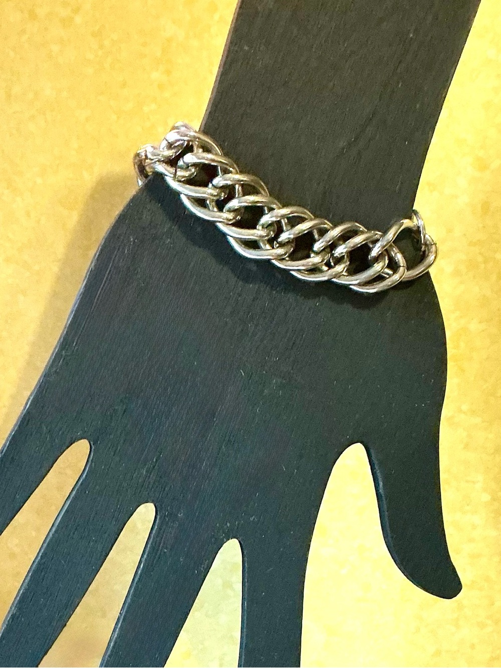 Vintage Double Curb Loose Link Chain Bracelet Silvertone Starter Charm 6.25”